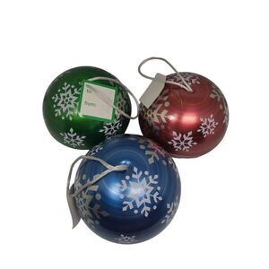 Set of (3) Cheryl's Christmas Ball Ornament Cookie Containers